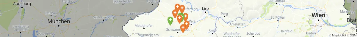Kartenansicht für Apotheken-Notdienste in der Nähe von Sankt Georgen bei Grieskirchen (Grieskirchen, Oberösterreich)